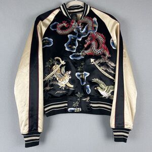 Ralph Lauren RRL Satin Reversible Tour Jacket Womens 4 Double RL Dragon